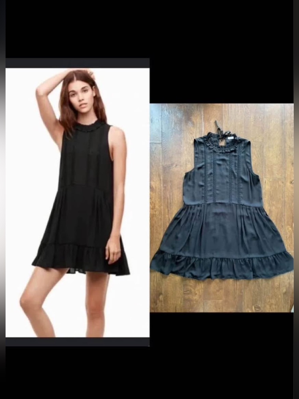 New Aritzia Sunday Best Raleigh Shift Dress. Black. Large.